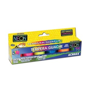 TINTA GUACHE NEON 6 POTES 15ML