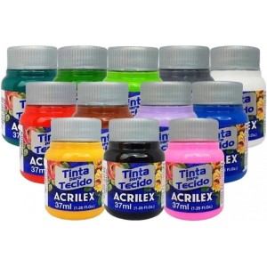 TINTA PARA TECIDO 37ML CORES SORTIDAS ACRILEX