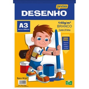 BLOCO DE DESENHO A3 140G 20FOLHAS JANDAIA - CREME