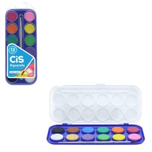 TINTA AQUARELA 12 CORES - CIS
