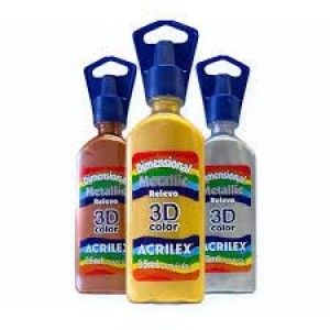 TINTA DIMENSIONAL METÁLICA 35ML CORES ACRILEX