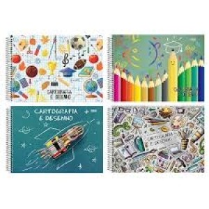 CADERNO DE DESENHO 60 FOLHAS CAPA DURA SD SÃO DOMINGOS