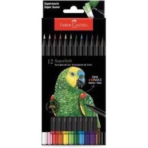 LÁPIS DE COR 12 CORES SUPERSOFT FABER CASTELL