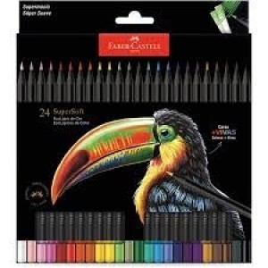 LÁPIS DE COR 24 CORES SUPER SOFT FABER CASTELL